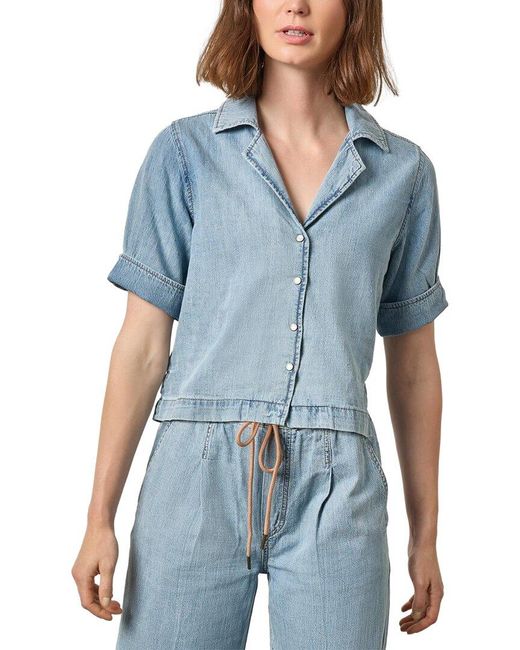 Lilla P Blue Denim Cuffed Shirt