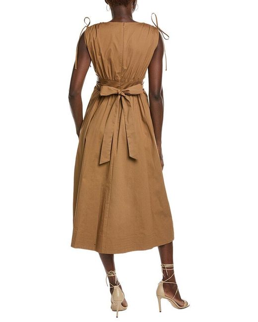Kenneth Cole Brown Ruched Cutout Waist Dress