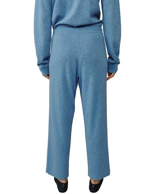 Bella Dahl Blue Cashmere & Wool-Blend Straight Leg Sweatpant