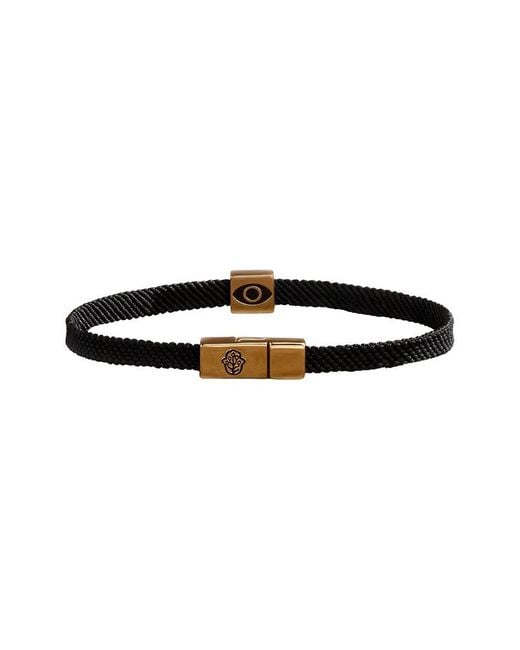 Karma and Luck Black Plated Onyx Magnetic Bracelet