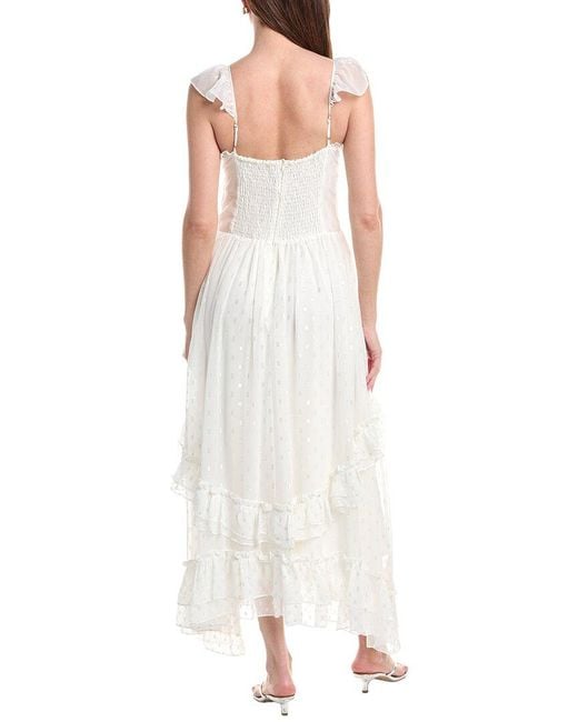 En Saison White Camile Tiered Maxi Dress