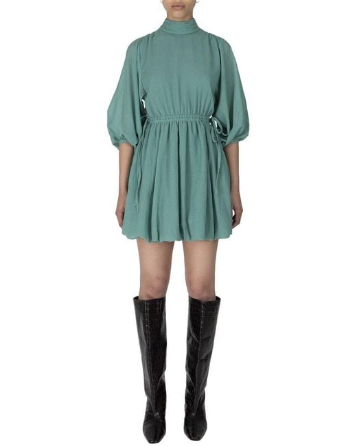 10 Crosby Derek Lam Green Alex Bubble Hem Mini Dress