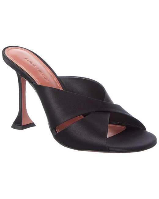 AMINA MUADDI Blue Salma Satin Sandal