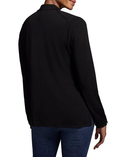 NIC+ZOE Black Drapey Tencel Tucked Sweater