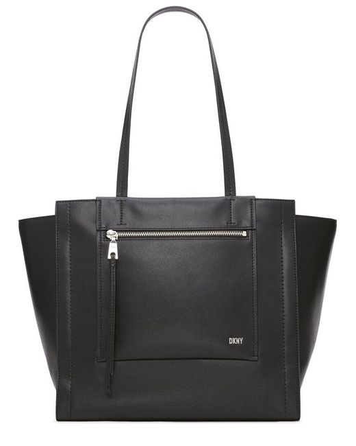 DKNY Black Pax Large Leather Tote