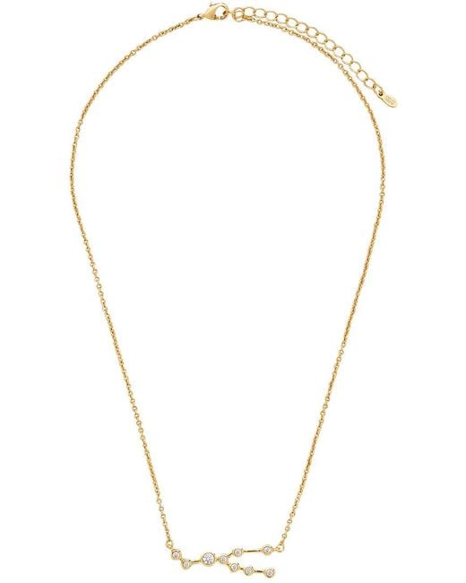 Sterling Forever Metallic When Stars Align Constellation Sign 14K Plated Cz Necklace