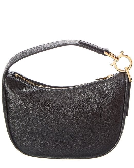 Ferragamo Black Leather Hobo Bag