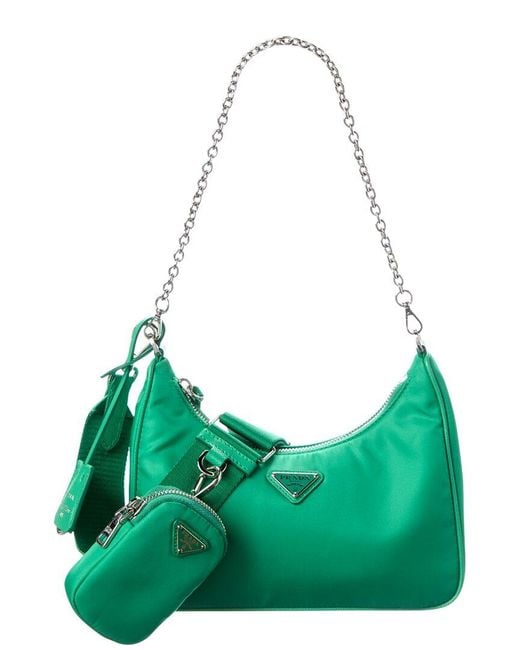 Prada Green Re-Edition 2005 Re-Nylon Hobo Bag