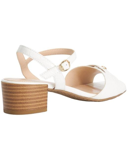 Dune White Jaxxton Leather Sandal
