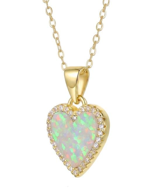 Genevive Jewelry Metallic Rachel Glauber 14K Plated Cz Pendant Necklace