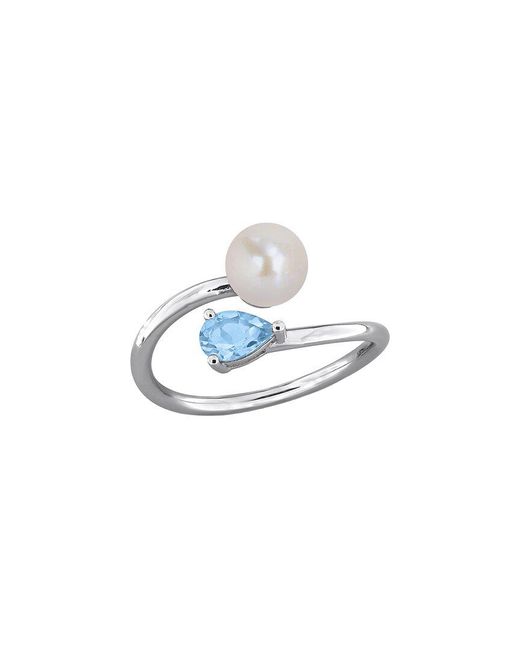 Rina Limor White 0.47 Ct. Tw. Gemstone & 6-6.5Mm Pearl Ring