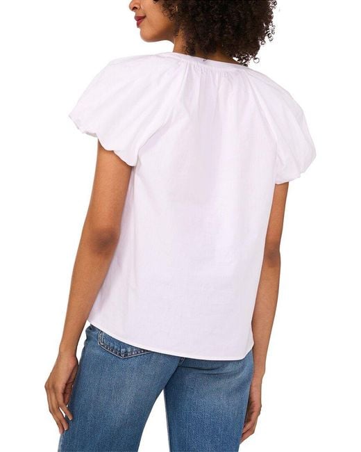 Vince Camuto White Puff Sleeve Blouse