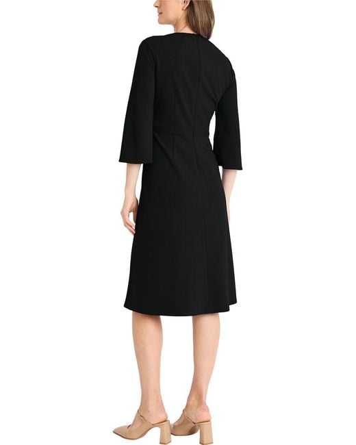 Maggy London Black Knee Length Scuba Crepe Dress