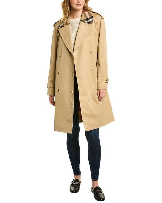 Burberry women's double breasted trench best sale coat
