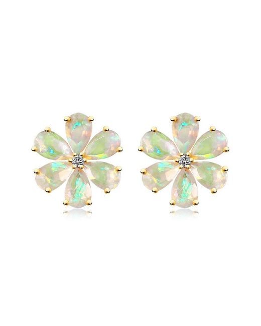 Kai Fine Jewelry Multicolor 14K 2.43 Ct. Tw. Diamond & Opal Stud Earrings