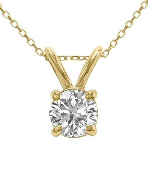 Lab Grown Diamonds Metallic 14K 1.00 Ct. Tw. Lab Grown Diamond Necklace