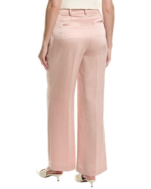 Kenneth Cole Pink Pleated High-Rise Wide Leg Pant