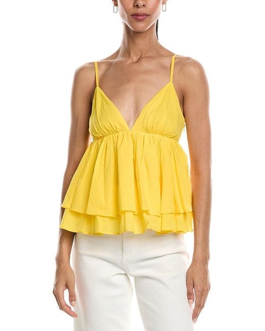 Susana Monaco Yellow Voile String Back Top