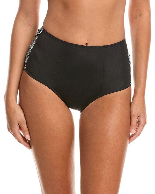 Lemlem Black Sofia High-Waist Bikini Bottom