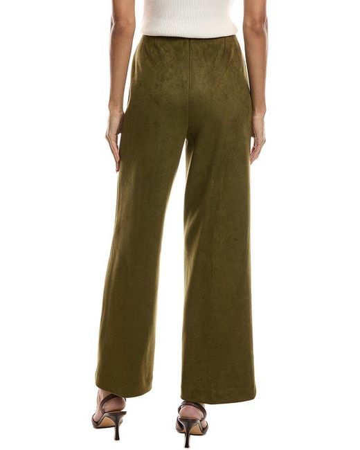Kenneth Cole Green Sueded Scuba High-Rise Wide Leg Pant