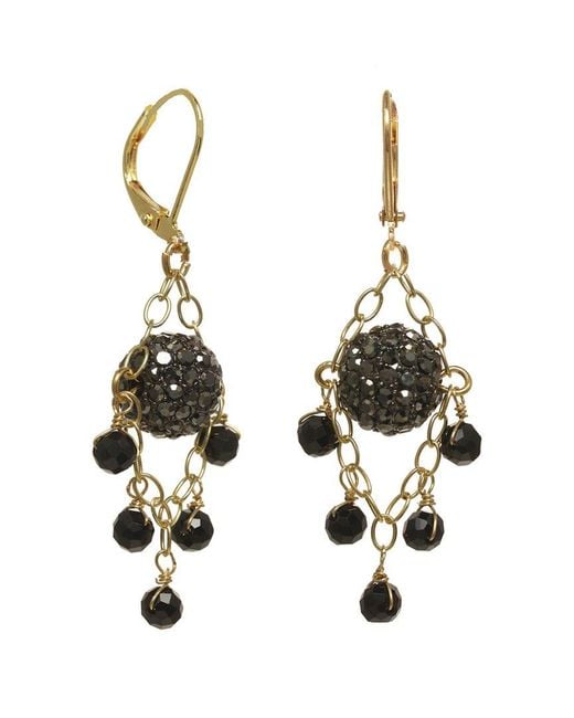 Rachel Reinhardt Jewelry White 14K Over Onyx Chandelier Earrings