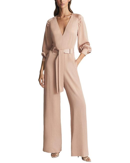 Reiss Natural Elsa Sleeved Bridal Jumpsuit
