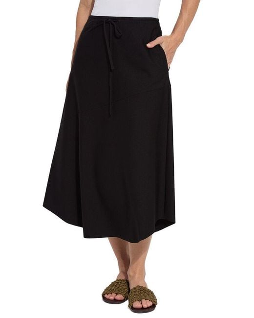 Lyssé Black Nora Drawstring Midi Skirt