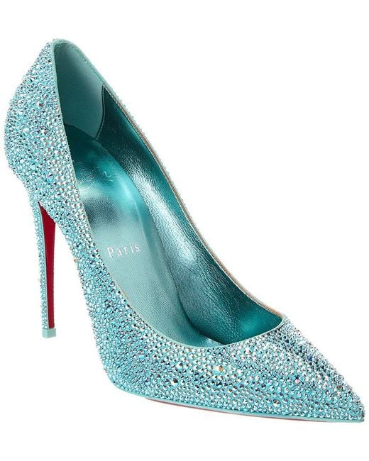Christian Louboutin Kate 100 Suede Pump in Blue | Lyst