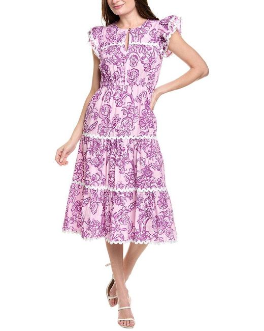 Sail To Sable Purple Midi Dress