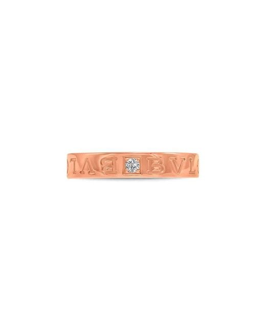 BVLGARI Pink 18K Rose 0.01 Ct. Tw. Diamond Ring