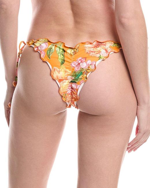 PQ Swim Embroidered Lettuce Edge Tie Side Bottom