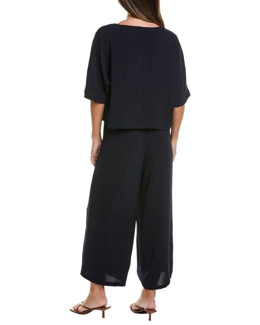 Adrianna Papell Black 2Pc Airflow Kimono Sleeve Blouse & Pant Set