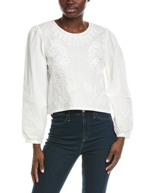 Z Supply White Tatiana Poplin Top
