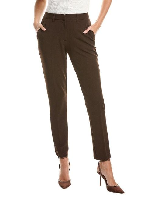 Tahari Brown Slim Leg Ankle Pant