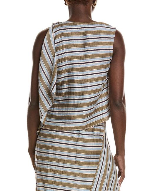 A.L.C. Gray Lota Linen-Blend Top