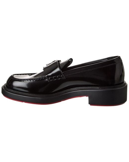 Christian Louboutin Black Urban Moc Lock Leather Loafer
