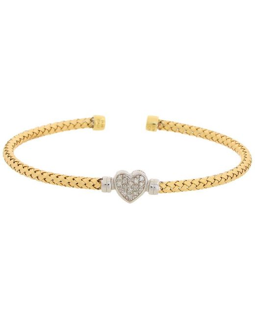 Meshmerise Metallic 18K Vermeil 0.1 Ct. Tw. Diamond Mesh Bangle