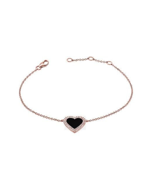 Sabrina Designs Natural 14K Rose 0.16 Ct. Tw. Diamond Heart Bracelet
