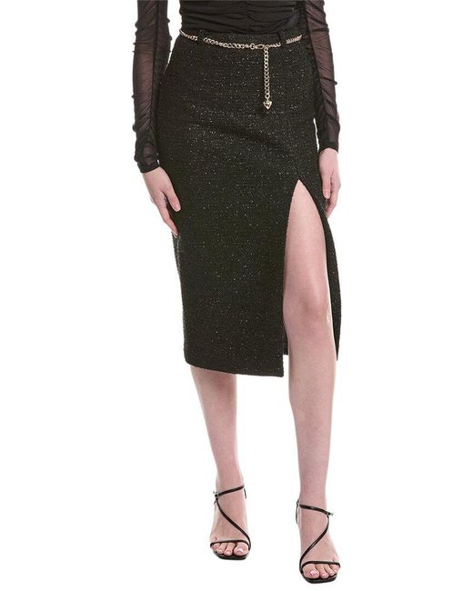 Generation Love Black Kiva Tweed Midi Skirt