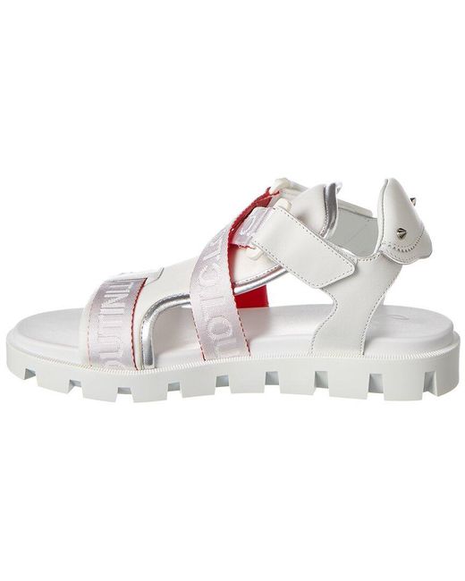 Christian Louboutin White Velcrissimo Leather Sandal