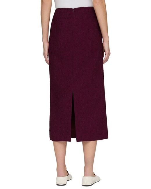Lafayette 148 New York Purple Straight Midi Skirt