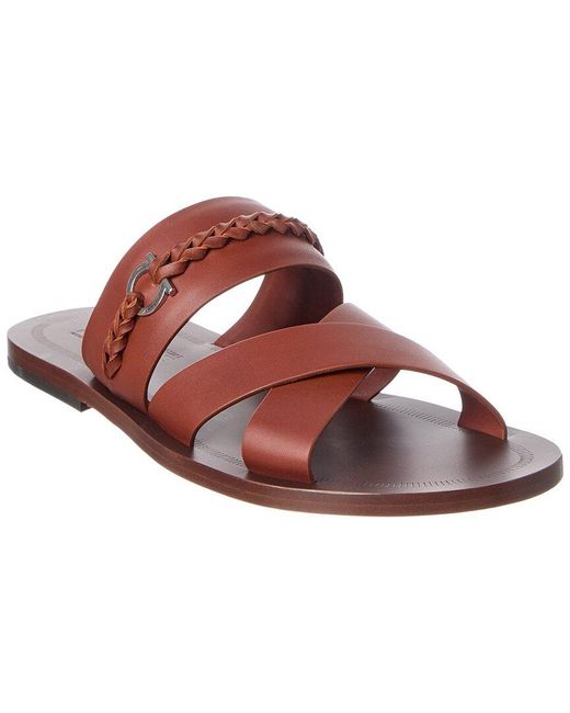 Ferragamo Brown Leather Sandal for men