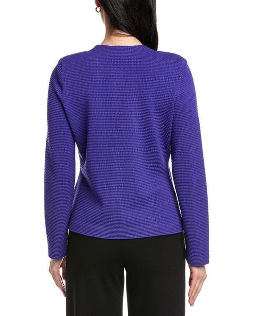 St. John Purple Collarless Four Pocket Knit Jacket