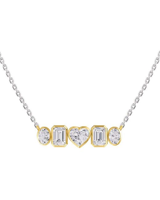 Lab Grown Diamonds Metallic 18K Vermeil 3.57 Ct. Tw. Lab-Grown Diamond Pendant Necklace