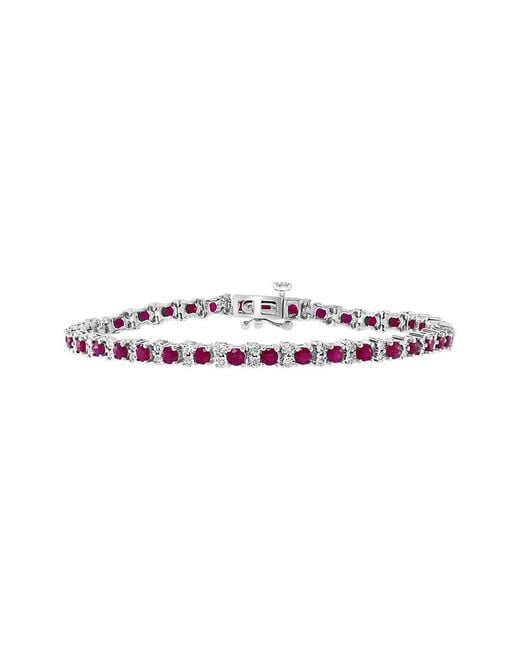 Effy Fine Jewelry White 4.09 Ct. Tw. Diamond & Ruby Bracelet