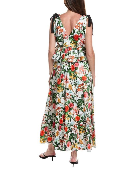 LAYERED WITH LOVE White Cecilia Printed Maxi Dress