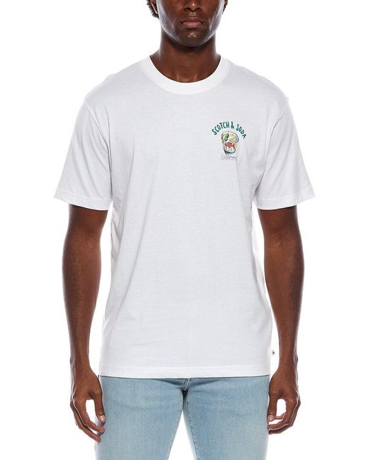 Scotch & Soda White Graphic T-Shirt for men