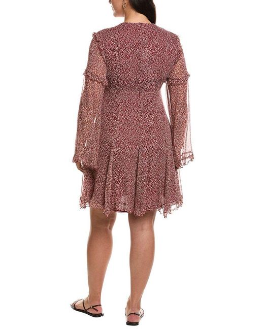 Max Mara Red Weekend Cardato Silk Mini Dress