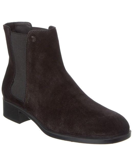 Tod's Brown Logo Suede Bootie