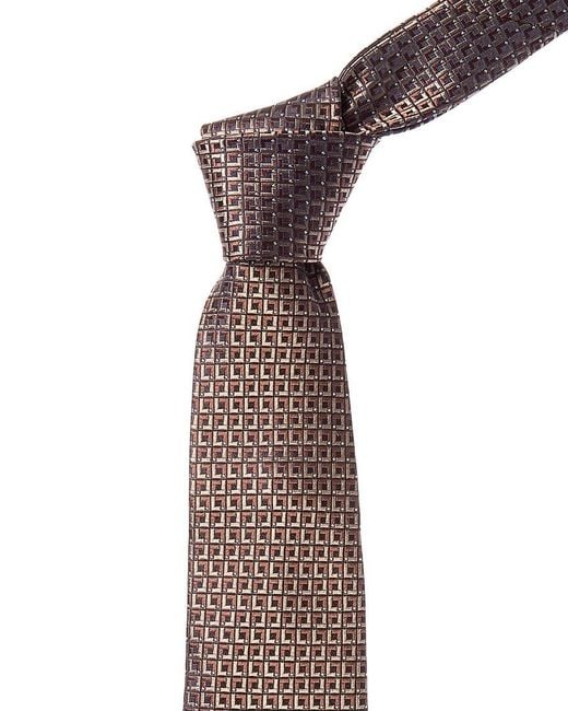 Canali Purple Squares Silk Tie for men